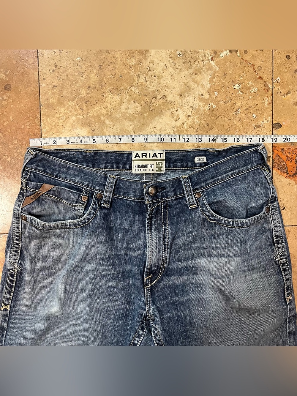 Ariat Men’s M5 Straight Fit Straight Leg Jeans Workwear Western Cowboy 36X34 - Picture 7 of 9